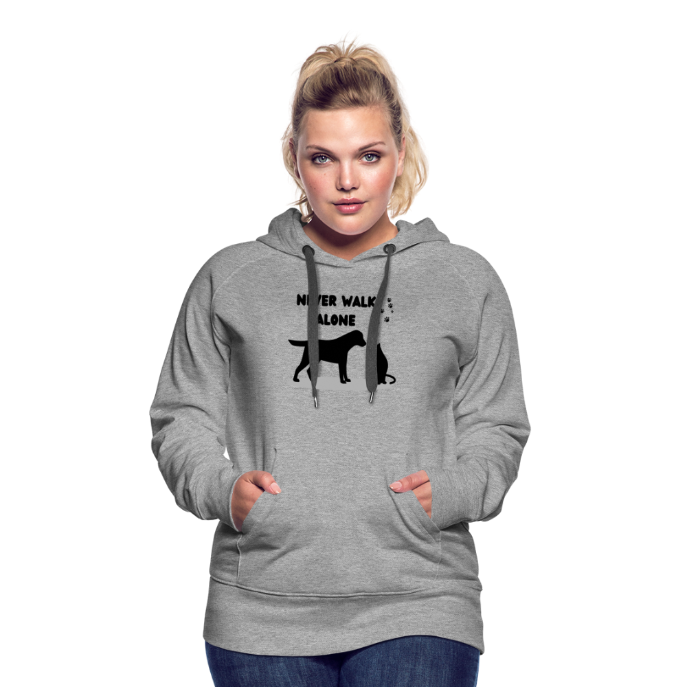 Frauen Premium Hoodie - Never walk alone - Grau meliert