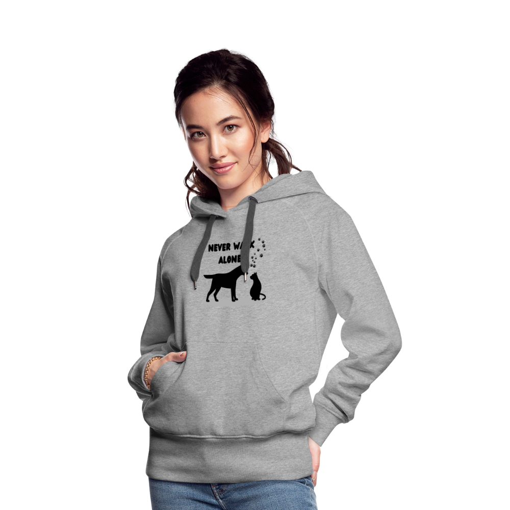 Frauen Premium Hoodie - Never walk alone - Grau meliert