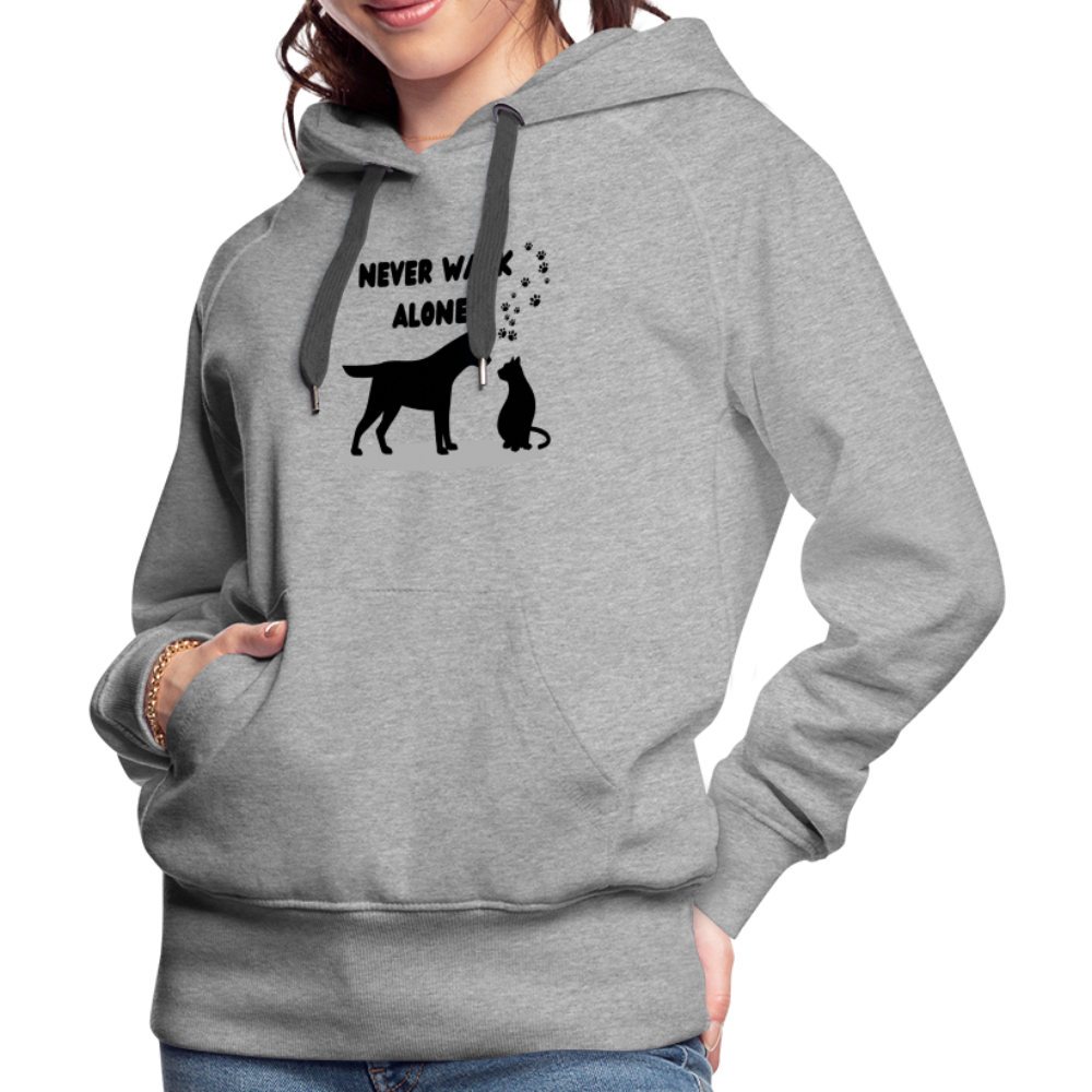 Frauen Premium Hoodie - Never walk alone - Grau meliert