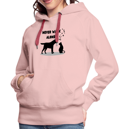 Frauen Premium Hoodie - Never walk alone - Kristallrosa