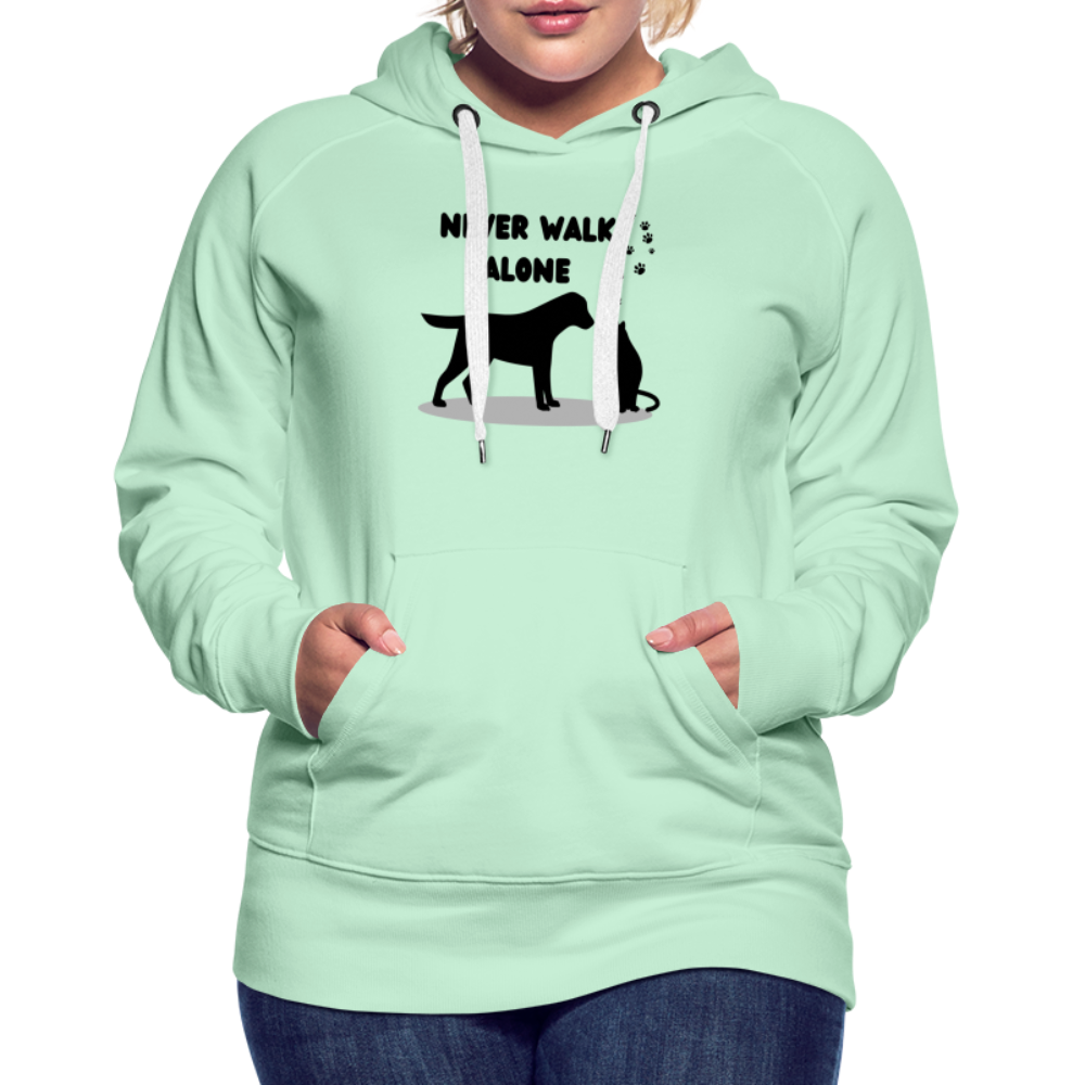 Frauen Premium Hoodie - Never walk alone - helles Mintgrün