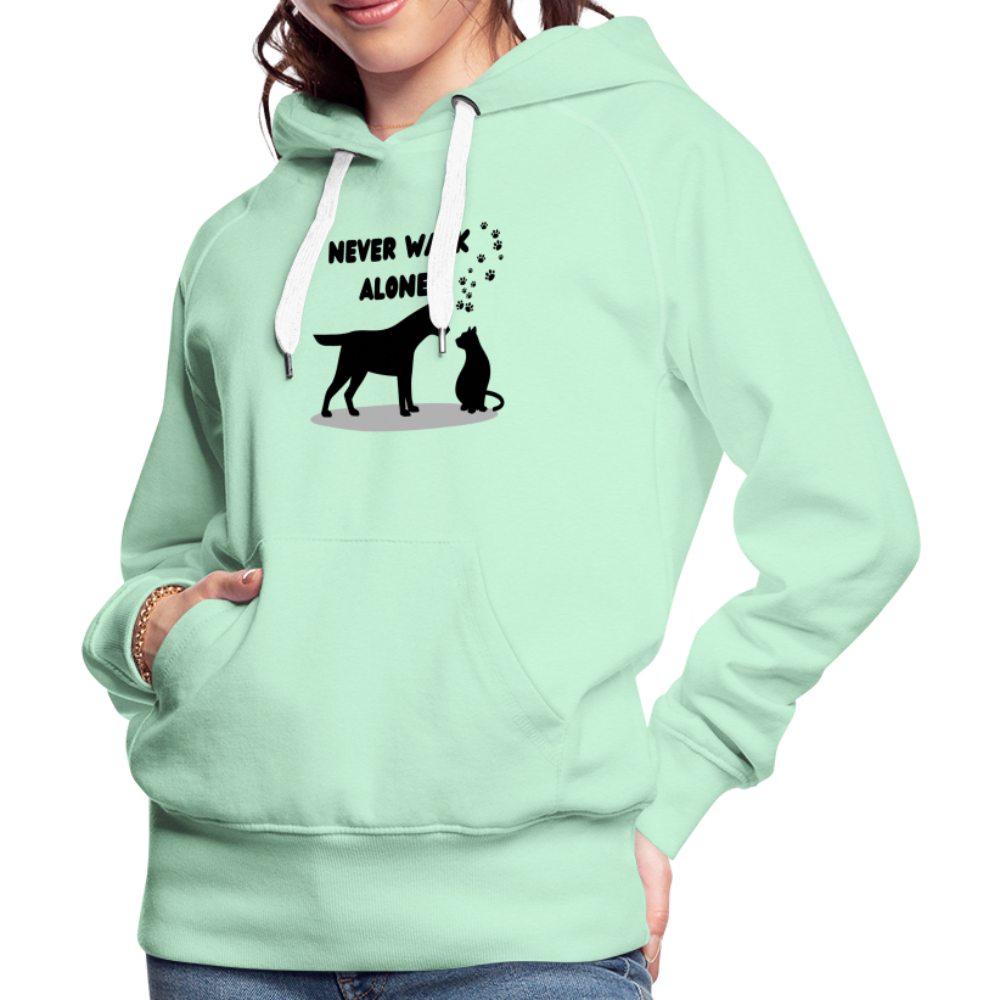 Frauen Premium Hoodie - Never walk alone - helles Mintgrün