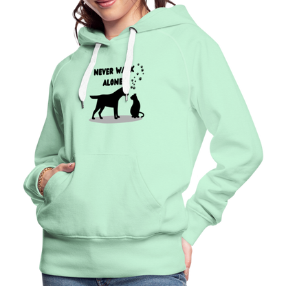 Frauen Premium Hoodie - Never walk alone - helles Mintgrün