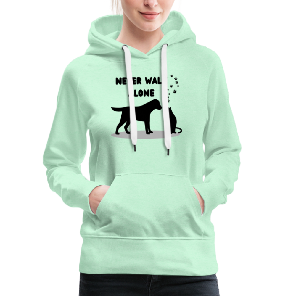 Frauen Premium Hoodie - Never walk alone - helles Mintgrün