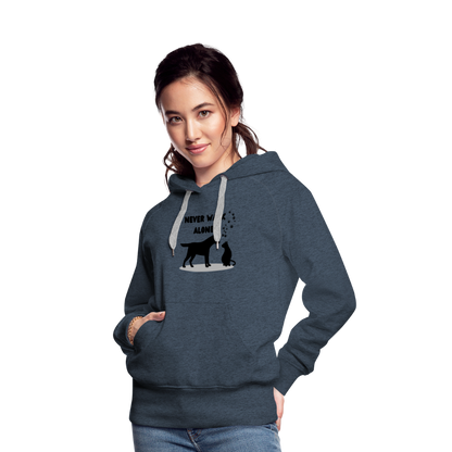 Frauen Premium Hoodie - Never walk alone - Jeansblau