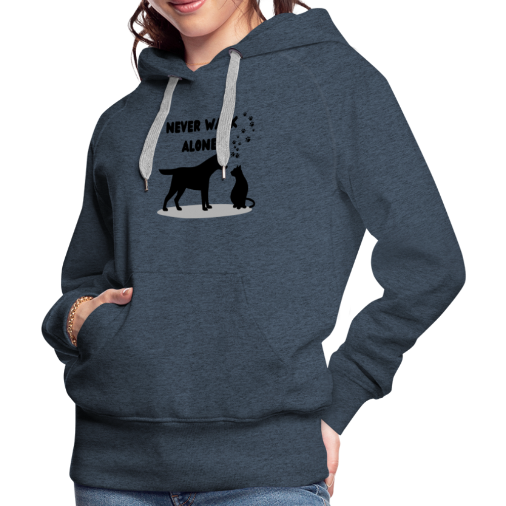 Frauen Premium Hoodie - Never walk alone - Jeansblau