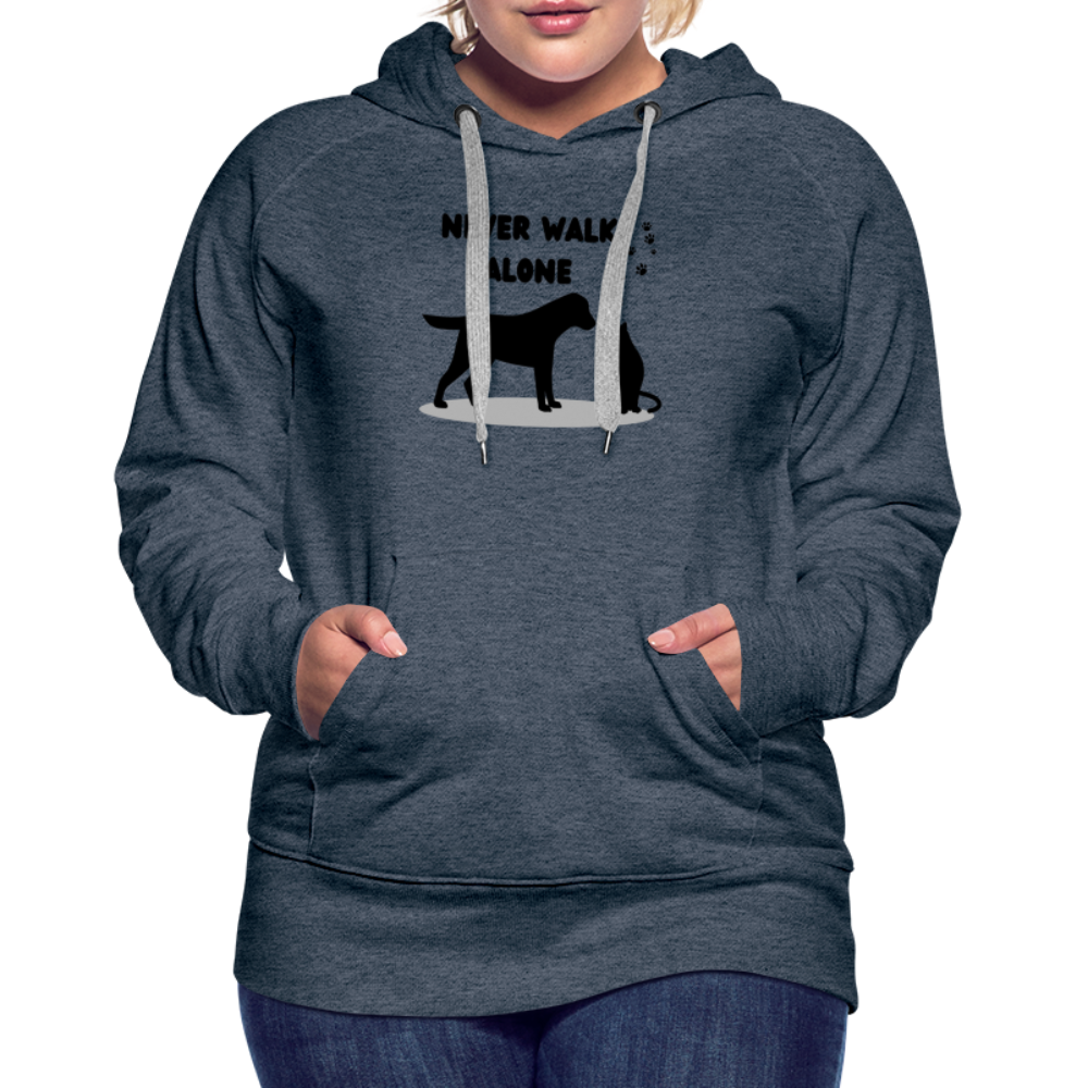 Frauen Premium Hoodie - Never walk alone - Jeansblau