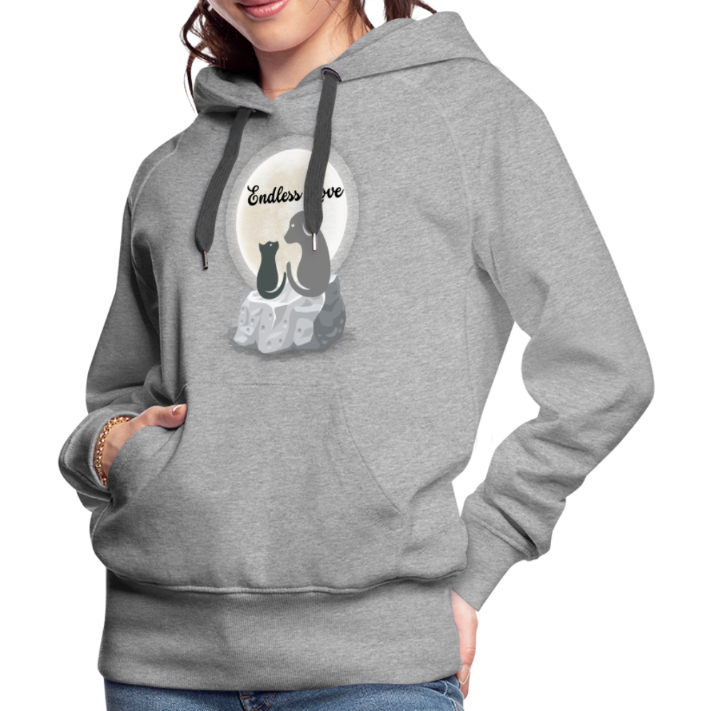 Frauen Premium Hoodie - Endless Love - Grau meliert