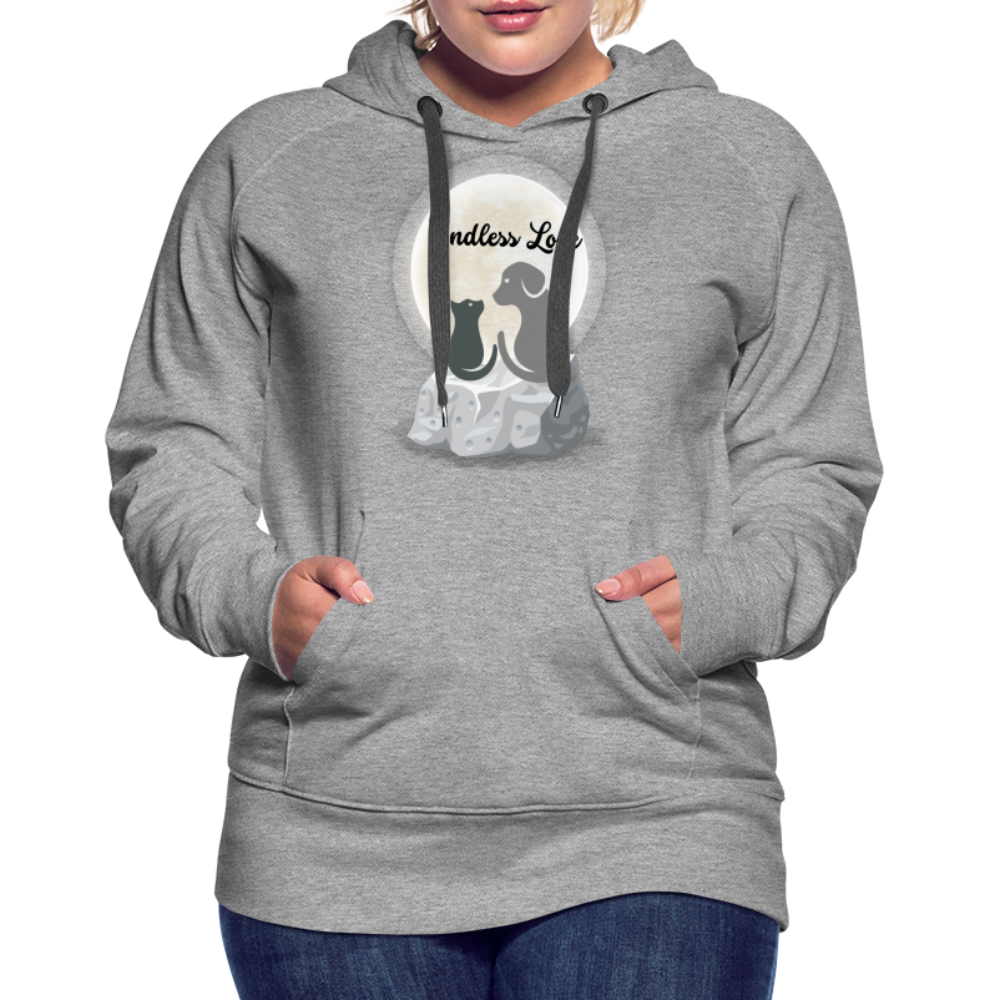 Frauen Premium Hoodie - Endless Love - Grau meliert
