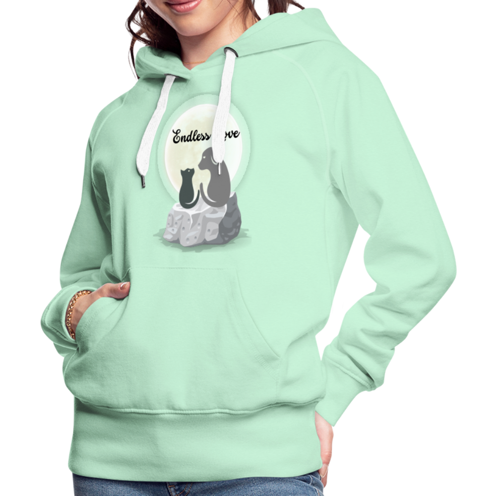 Frauen Premium Hoodie - Endless Love - helles Mintgrün