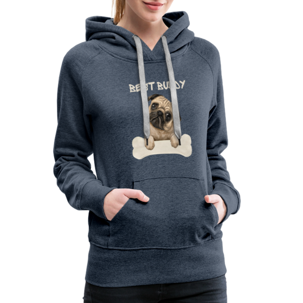 Frauen Premium Hoodie - Best Buddy - Jeansblau