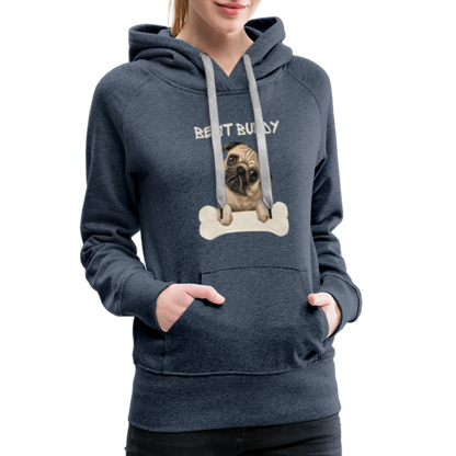 Frauen Premium Hoodie - Best Buddy - Jeansblau