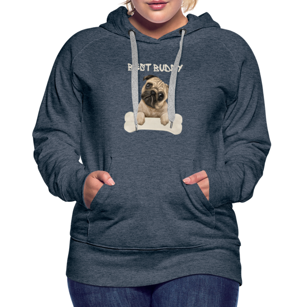 Frauen Premium Hoodie - Best Buddy - Jeansblau