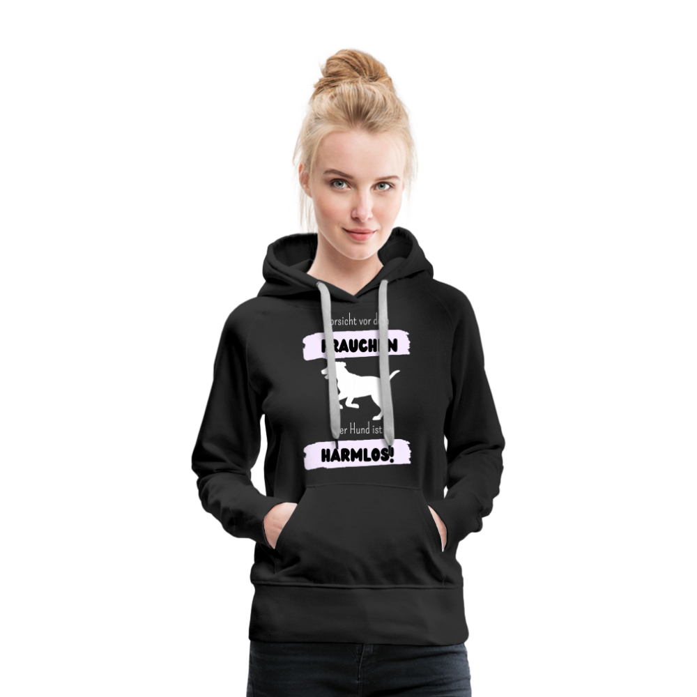 Frauen Premium Hoodie - Vorsicht vor dem Frauchen - Schwarz