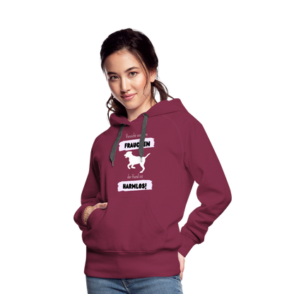 Frauen Premium Hoodie - Vorsicht vor dem Frauchen - Bordeaux