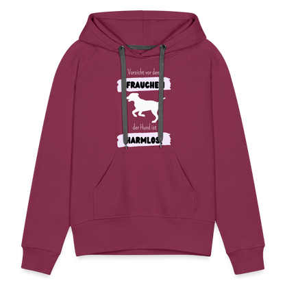 Frauen Premium Hoodie - Vorsicht vor dem Frauchen - Bordeaux