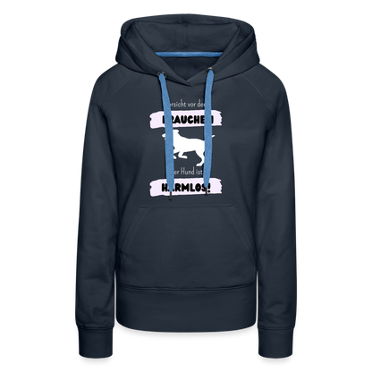 Frauen Premium Hoodie - Vorsicht vor dem Frauchen - Navy