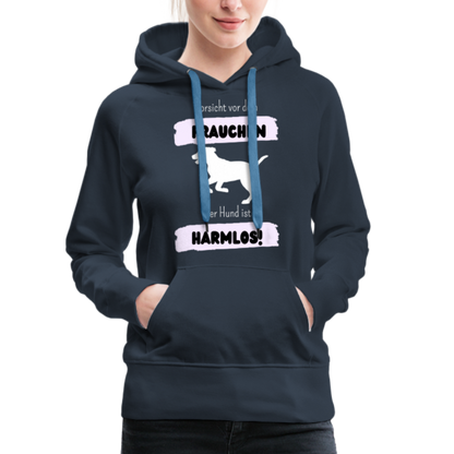 Frauen Premium Hoodie - Vorsicht vor dem Frauchen - Navy