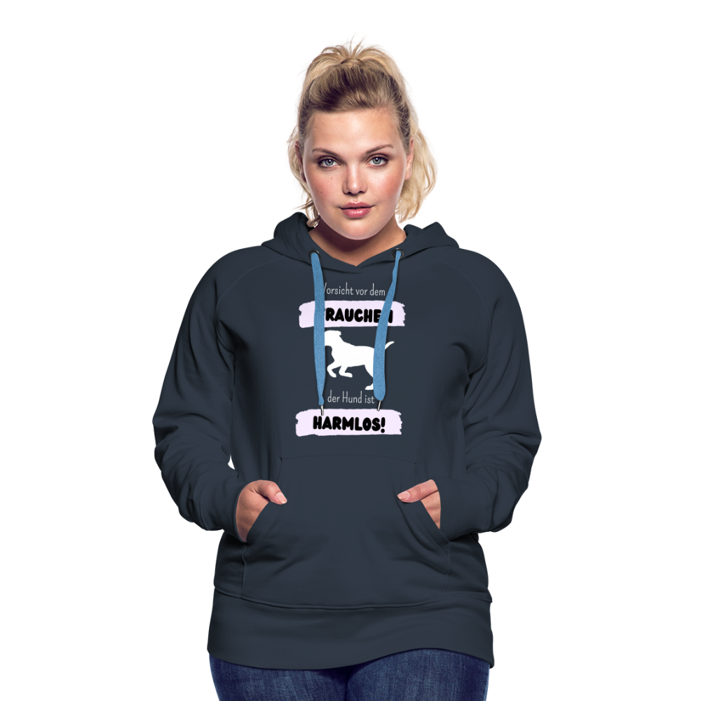 Frauen Premium Hoodie - Vorsicht vor dem Frauchen - Navy