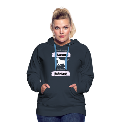 Frauen Premium Hoodie - Vorsicht vor dem Frauchen - Navy