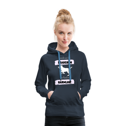 Frauen Premium Hoodie - Vorsicht vor dem Frauchen - Navy