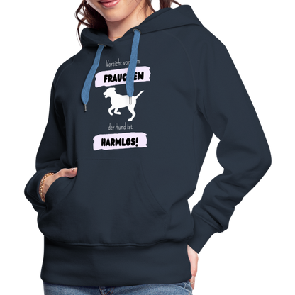 Frauen Premium Hoodie - Vorsicht vor dem Frauchen - Navy