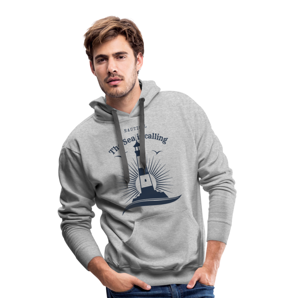 Men’s Premium Hoodie - The Sea is calling - Grau meliert