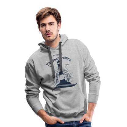 Men’s Premium Hoodie - The Sea is calling - Grau meliert