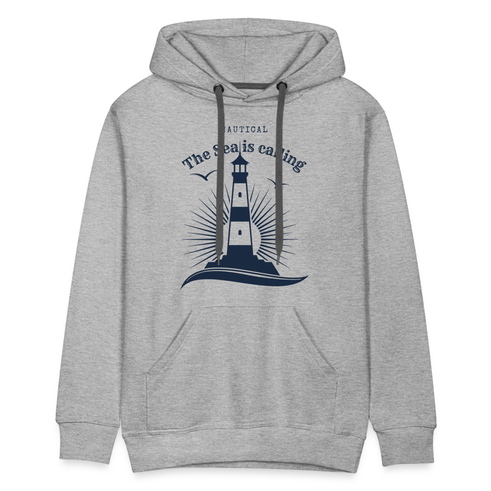 Men’s Premium Hoodie - The Sea is calling - Grau meliert