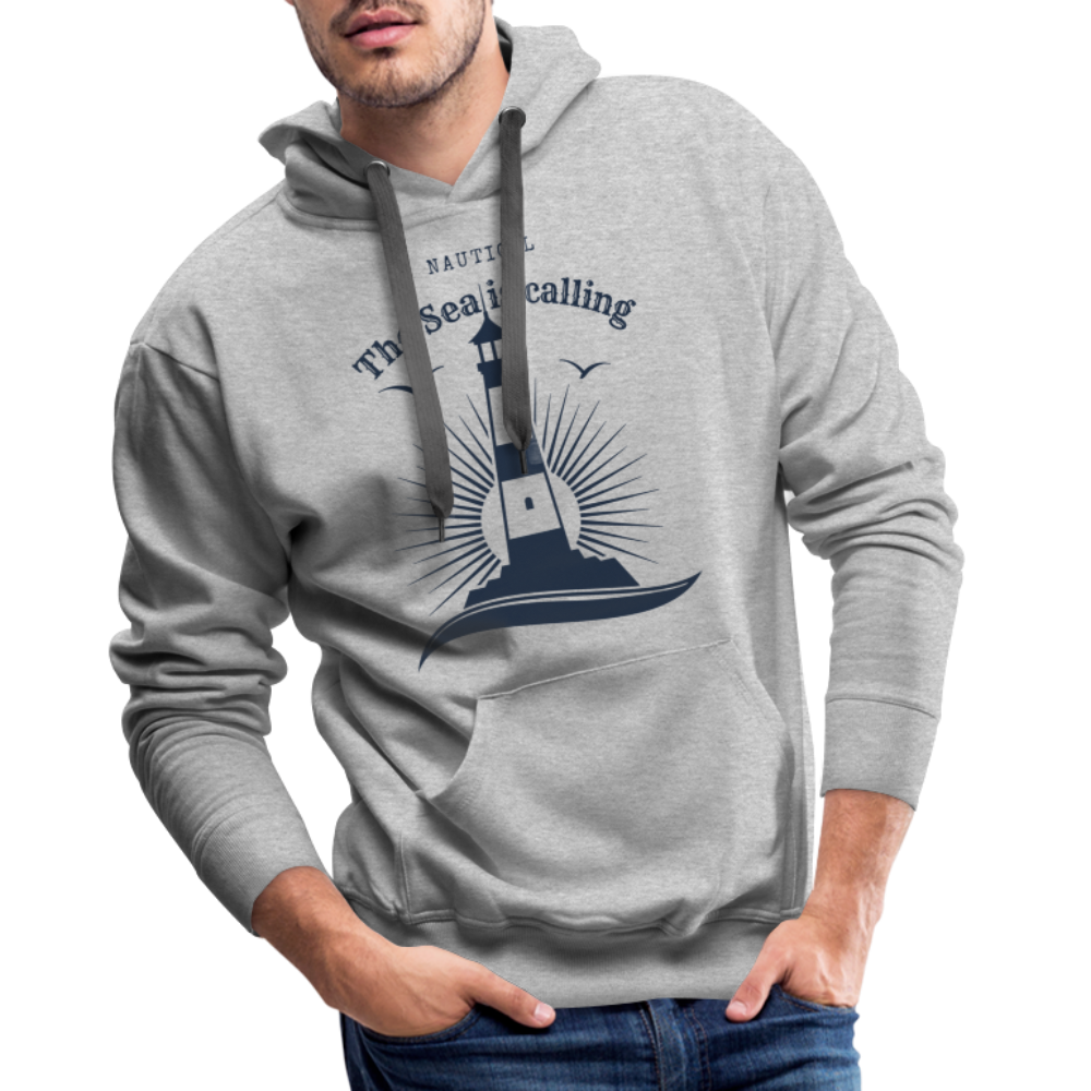 Men’s Premium Hoodie - The Sea is calling - Grau meliert