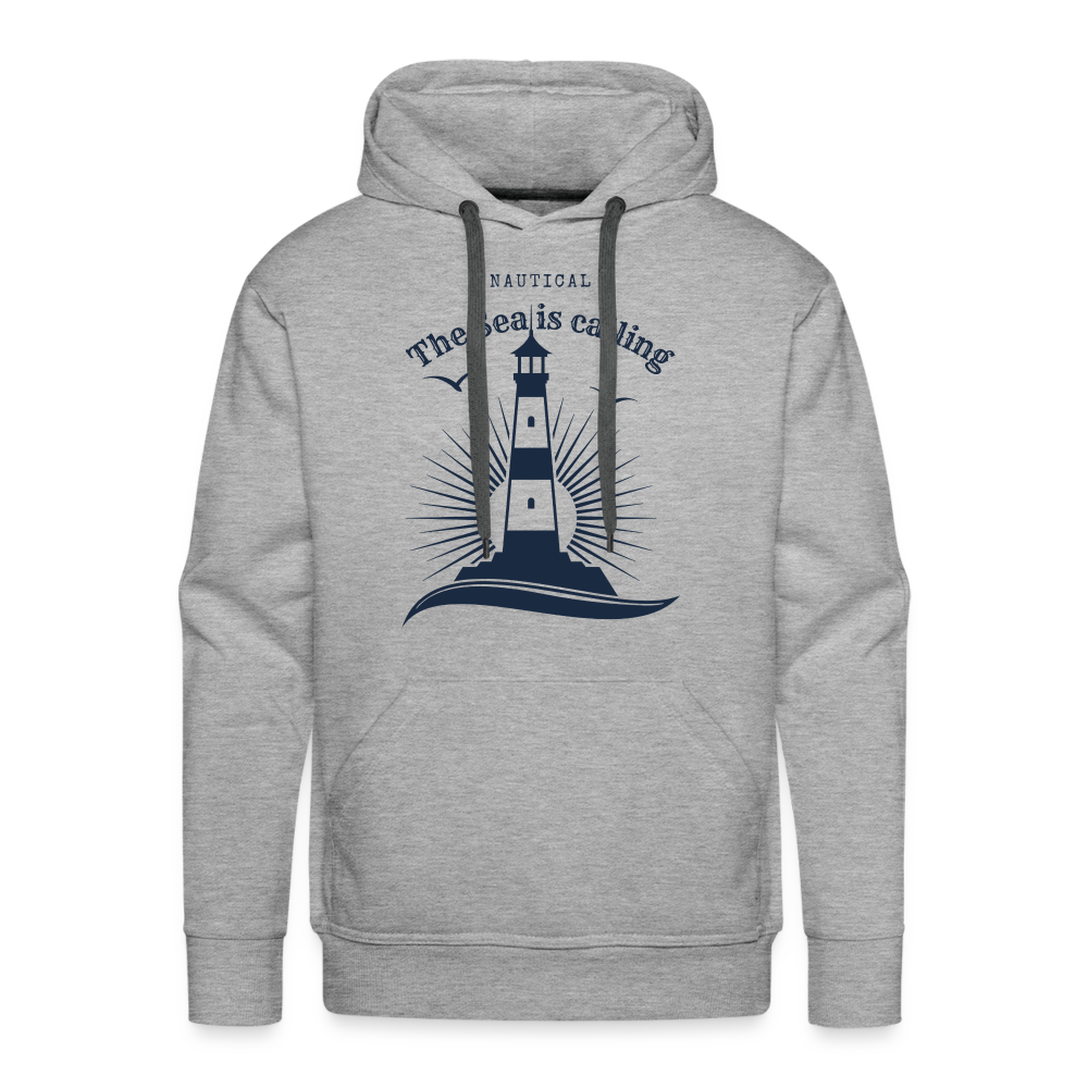 Men’s Premium Hoodie - The Sea is calling - Grau meliert