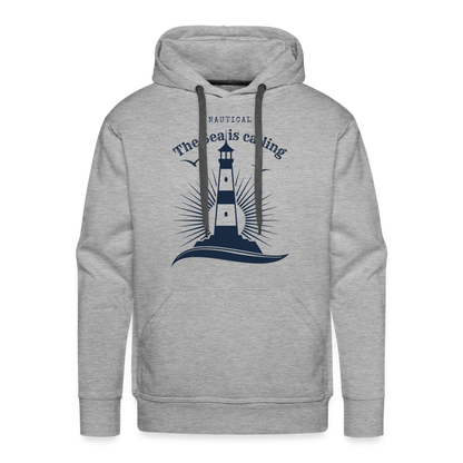 Men’s Premium Hoodie - The Sea is calling - Grau meliert