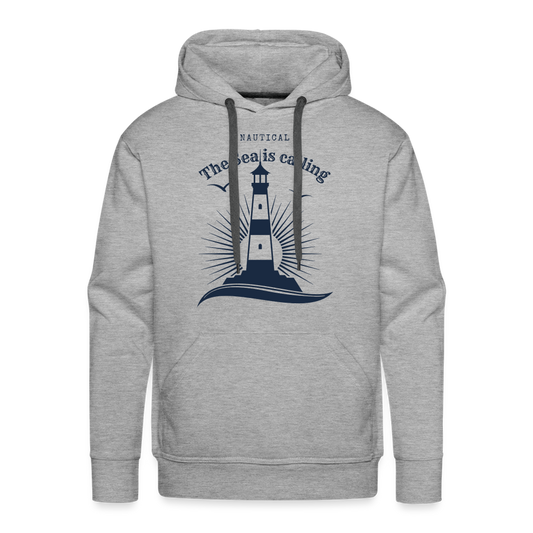 Men’s Premium Hoodie - The Sea is calling - Grau meliert