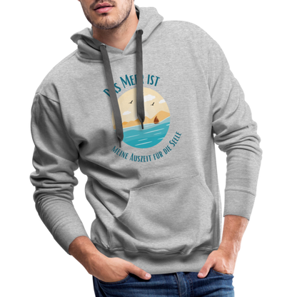 Men’s Premium Hoodie - Auszeit für die Seele - Grau meliert