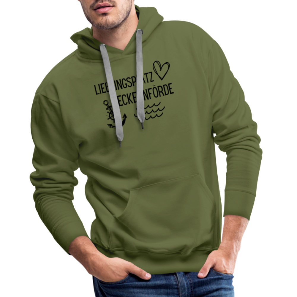 Men’s Premium Hoodie - Lieblingsplatz Eckernförde - Olivgrün