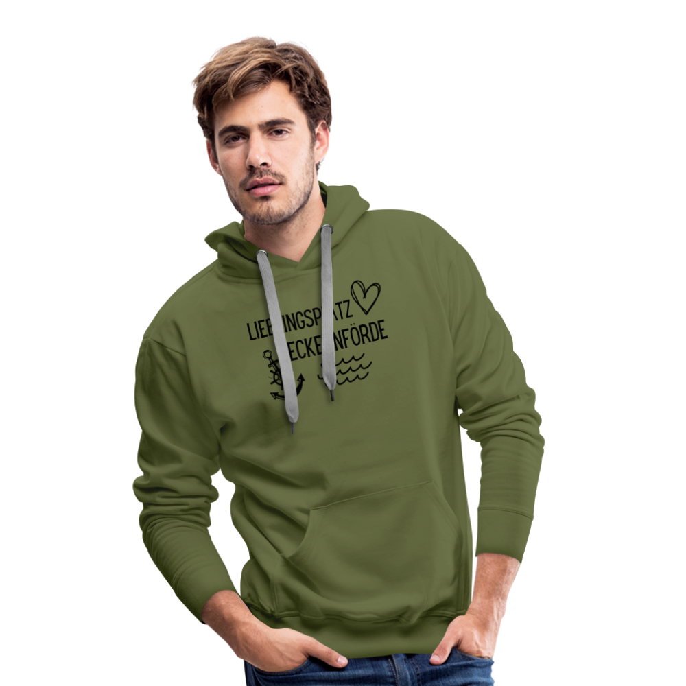 Men’s Premium Hoodie - Lieblingsplatz Eckernförde - Olivgrün