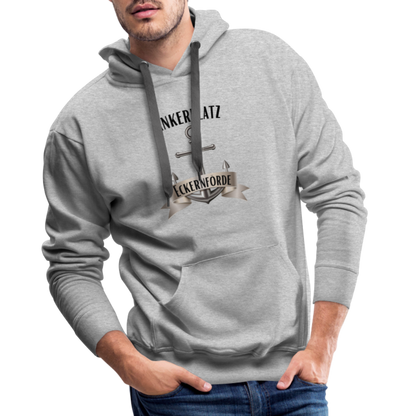 Men’s Premium Hoodie - Ankerplatz Eckernförde - Grau meliert