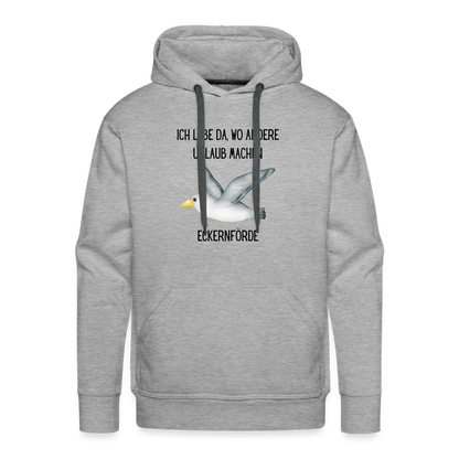 Men’s Premium Hoodie - Wo andere Urlaub machen - Grau meliert