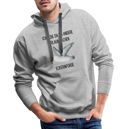 Men’s Premium Hoodie - Wo andere Urlaub machen - Grau meliert