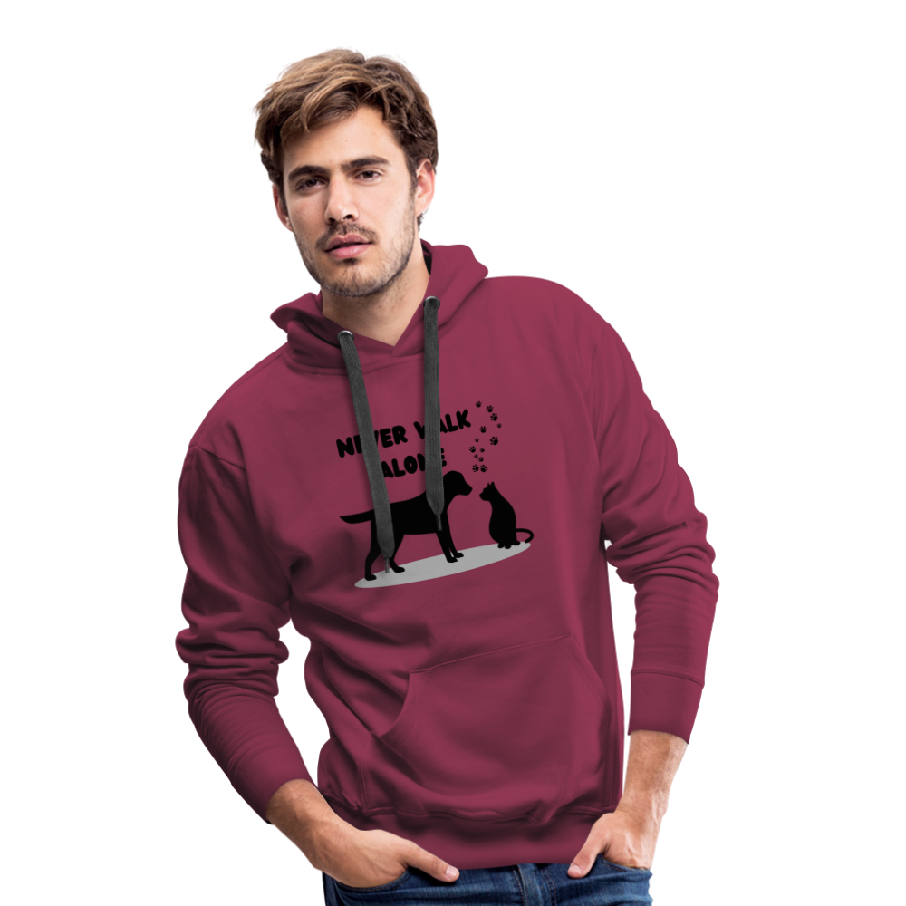 Men’s Premium Hoodie - Never walk alone - Bordeaux