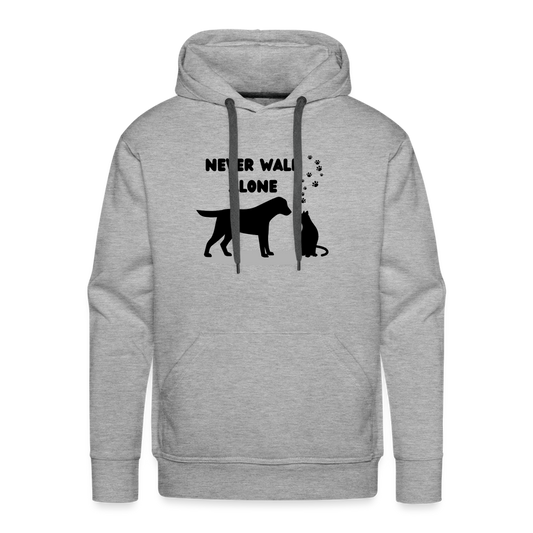 Men’s Premium Hoodie - Never walk alone - Grau meliert