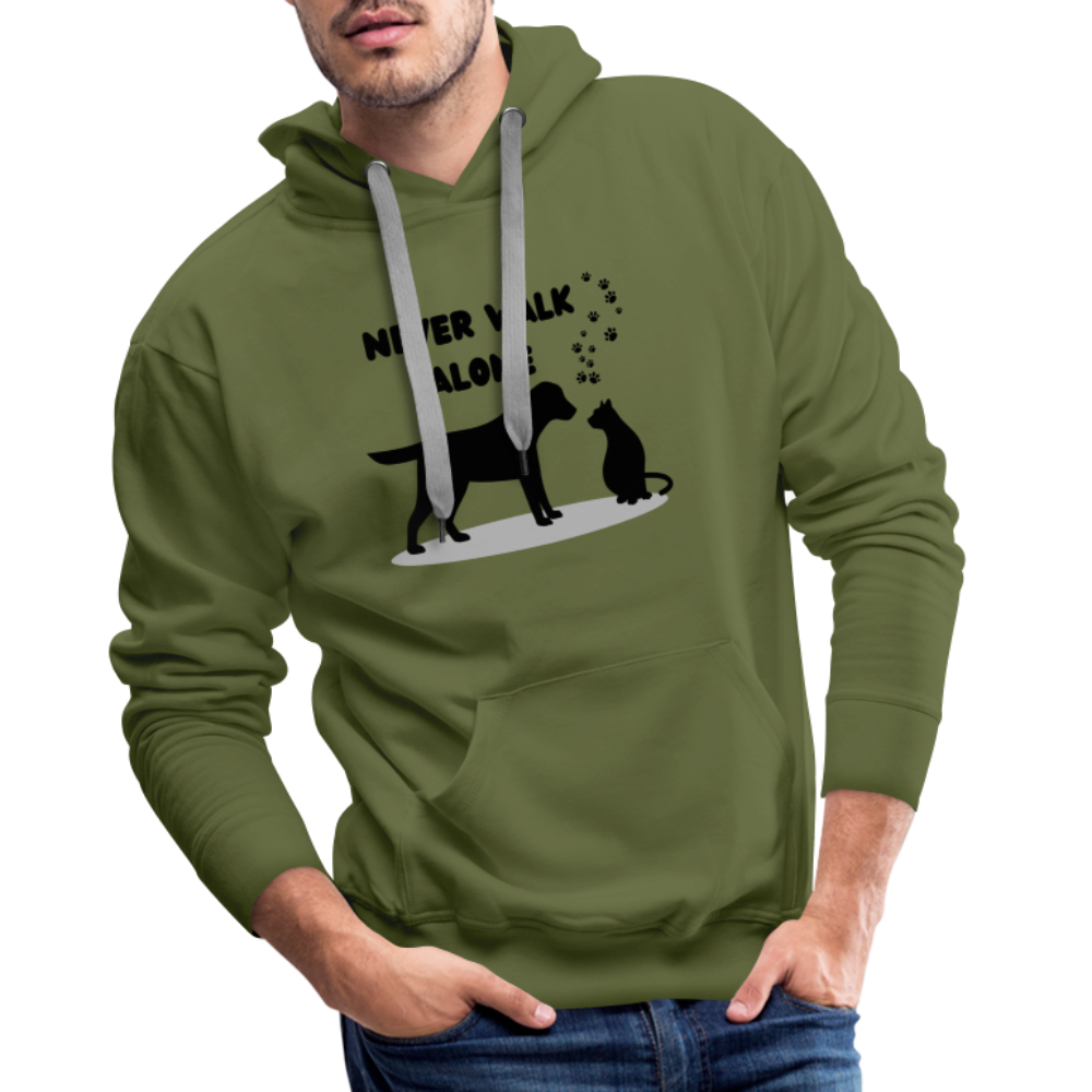 Men’s Premium Hoodie - Never walk alone - Olivgrün