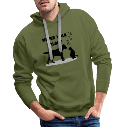 Men’s Premium Hoodie - Never walk alone - Olivgrün