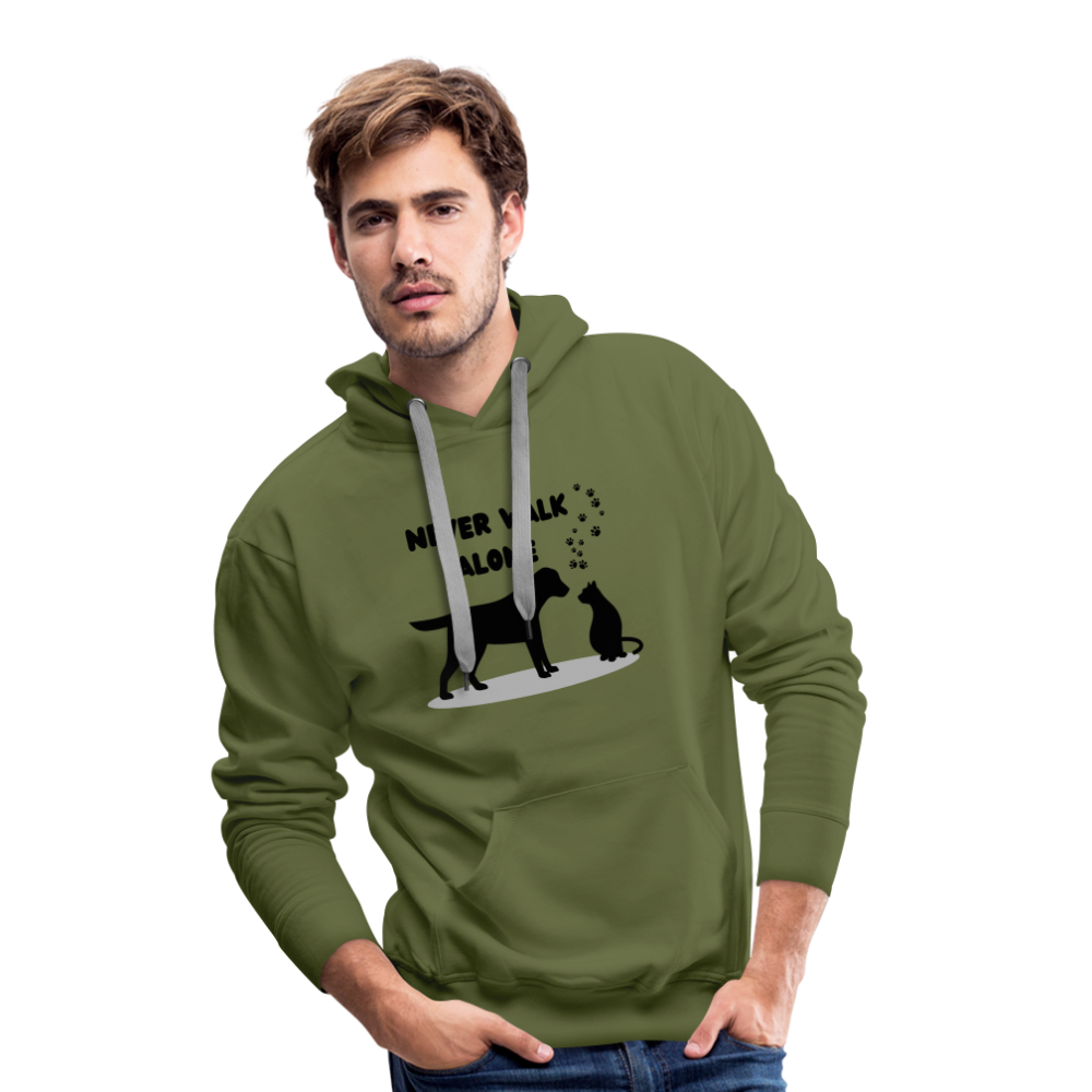 Men’s Premium Hoodie - Never walk alone - Olivgrün