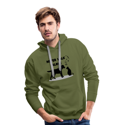 Men’s Premium Hoodie - Never walk alone - Olivgrün