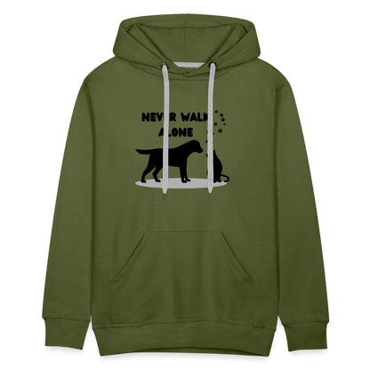 Men’s Premium Hoodie - Never walk alone - Olivgrün