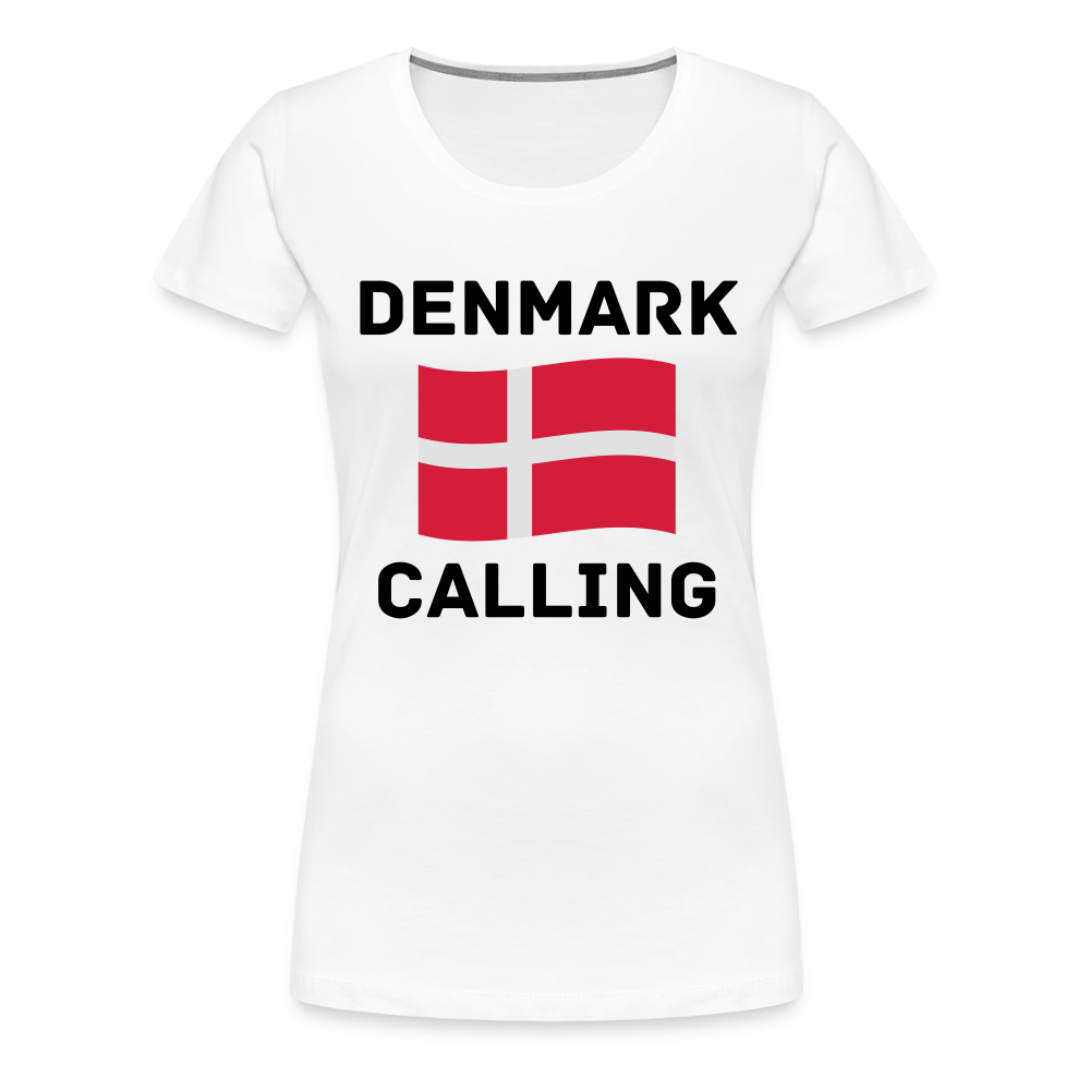 Frauen Premium T-Shirt - Denmark Calling - weiß