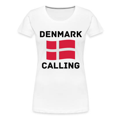 Frauen Premium T-Shirt - Denmark Calling - weiß