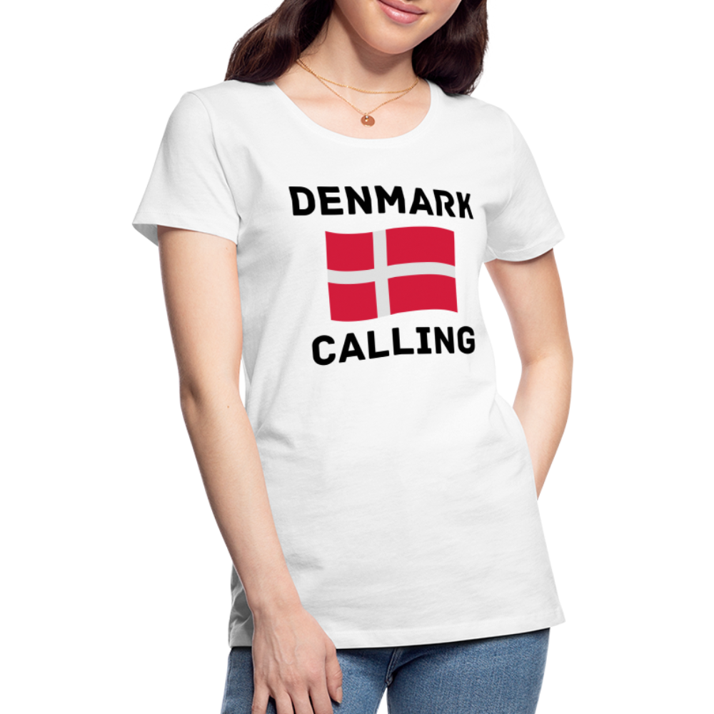 Frauen Premium T-Shirt - Denmark Calling - weiß