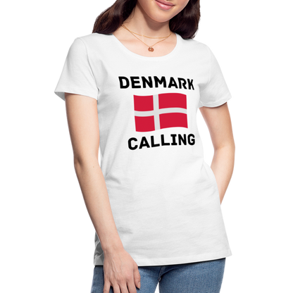 Frauen Premium T-Shirt - Denmark Calling - weiß